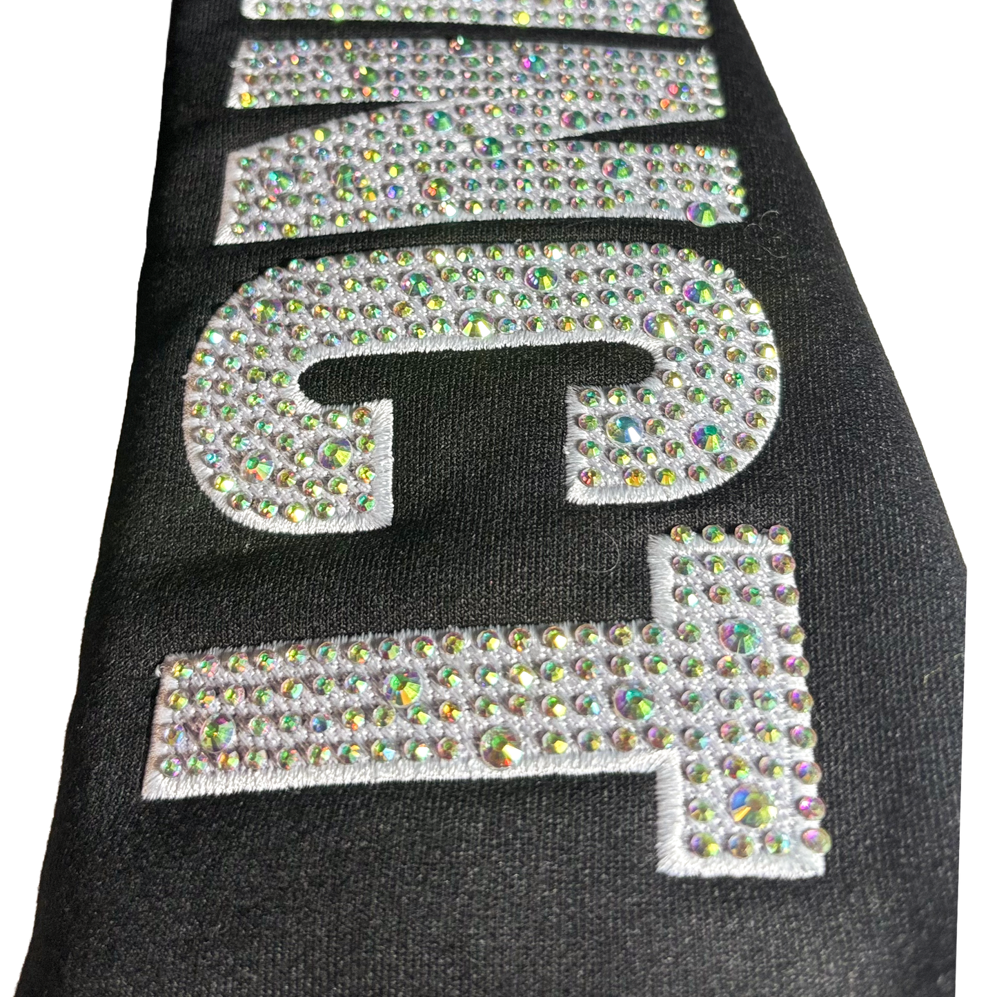 Rhinestone sleeve Distinct zip up